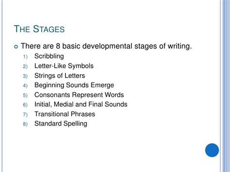 Developmental Stages Of Writing