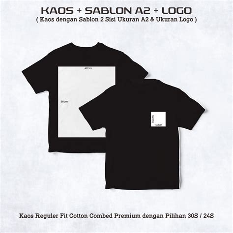 Jual Kaos Custom Sablon 2 Sisi Ukuran A2 Logo Shopee Indonesia