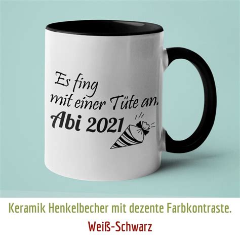 Abi Geschenk Tasse mit Spruch Es fing mit einer Tüte an ABI Etsy