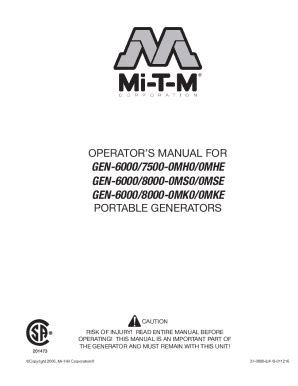 Completable En línea operator s manual for gen 6000 7500 0mh0 0mhe