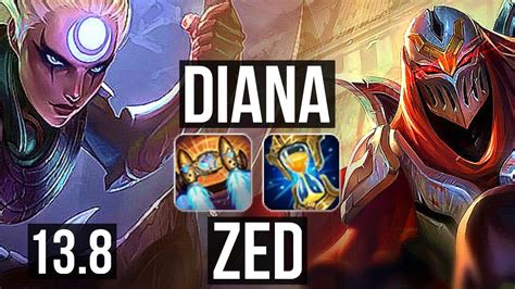 Diana Vs Zed Mid M Mastery Games Dominating Kr