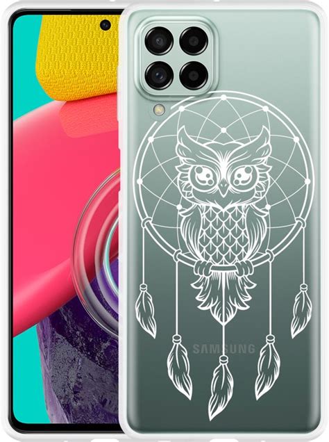 Samsung Galaxy M53 Hoesje Dream Owl Mandala White Designed By Cazy