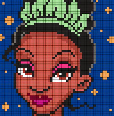 Tiana From The Princess And The Frog Square Perler Bead Pattern