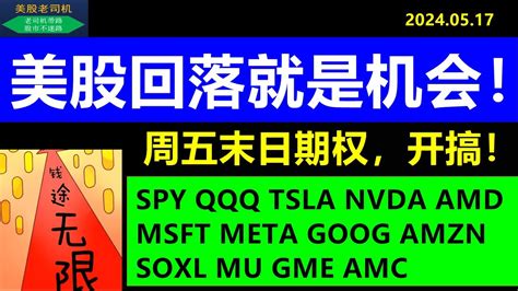 美股老司机周五末日期权怎么布局美股回落就是上车机会SPY QQQ TSLA NVDA AMD MSFT META GOOG AMZN