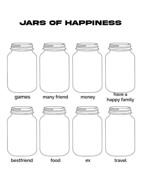 jars of happiness ( jars of fears template jars template) in 2022 | Kartu lucu, Kartu, Stiker in ...