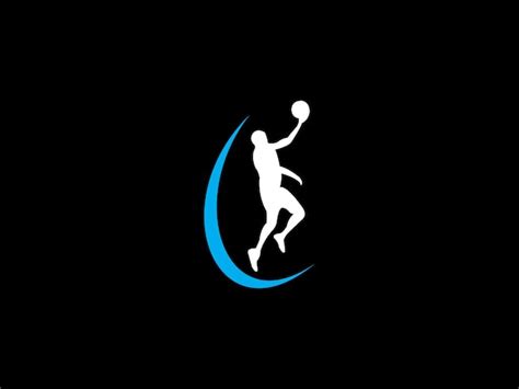 Premium Vector | A black and white volleyball logo with a blue logo and the word volleyball on it