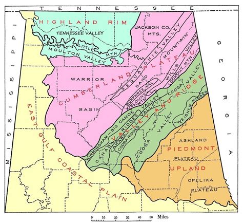 Map Of Northern Alabama S Physical Divisions Adapted And Modified From