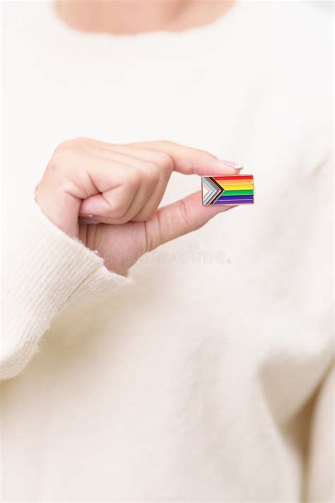 Happy Pride Month And LGBT Or LGBTQ Or LGBTQIA With Rainbow Flag Brooch Pin For Lesbian Gay