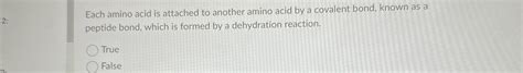 Solved Each amino acid is attached to another amino acid by | Chegg.com