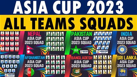 Asia Cup 2023 All Teams Squads All Teams Squad For The Tournament Asia