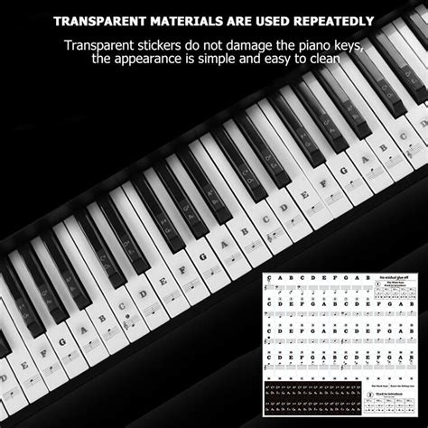 Removable Key Stickers For Keys Electronic Keyboard