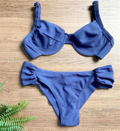 Biquíni Plus Size Fio Duplo - Biquíni Plus Size de Aro Sem bojo Calcinha Duplo Fio Texturizado - mult ...