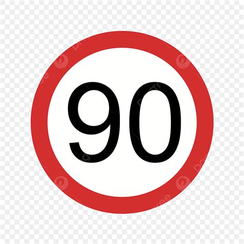 Speed Limit Sign Clipart Hd Png Vector Speed Limit 90 Icon Speed