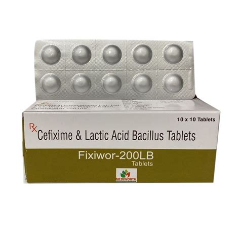 Fixiwor Lb Cefixime Lactic Acid Bacillus Tablets Mg At Rs