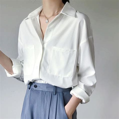 workwear white blouse elegant style blouses  women white shirts