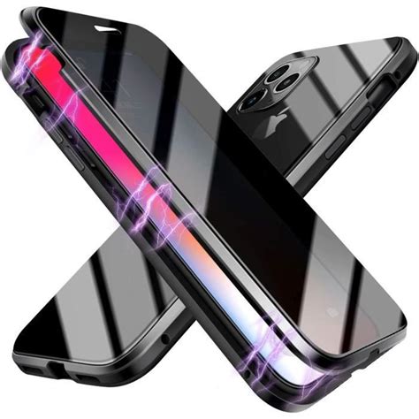 Coque Magn Tique Anti Espion Iphone Pro Max Anti Peep Double Face