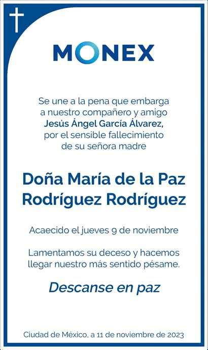 Do A Mar A De La Paz Rodr Guez Rodr Guez Obituario Esquela