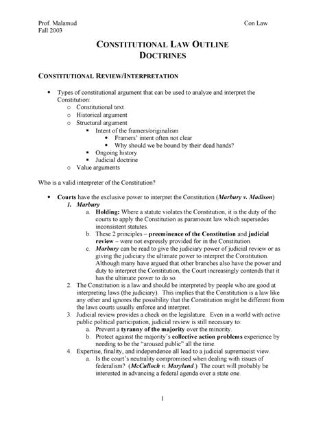 Malamud F03 Summary Constitutional Law Ii Fall 2003 Constitutional