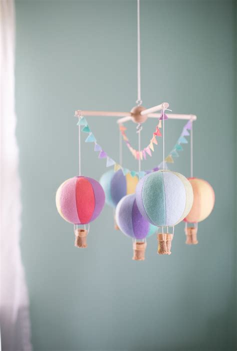Hot Air Balloon Baby Crib Mobile Balloon Nursery Travel Etsy