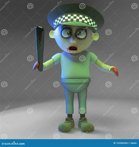 Zombie Police Coloring Page Colored Illustration | CartoonDealer.com
