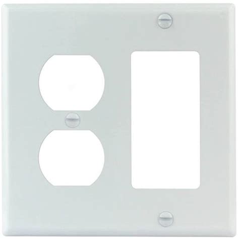 Titan White Smooth Gang Duplex Rocker Standard Metal Wall Plate Hd