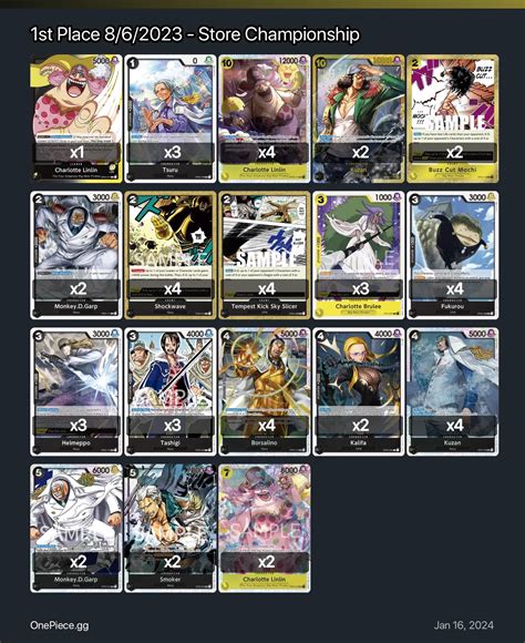1st Place 8/6/2023 - Store Championship One Piece Card Game Deck