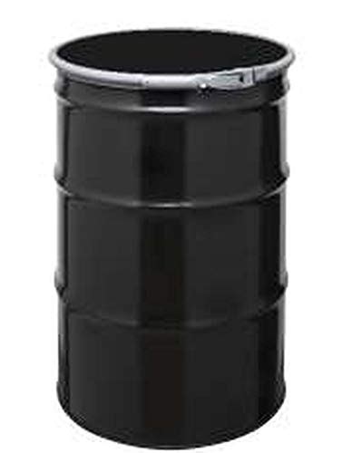 55 Gal Steel Drum Open Head Black Metal Barrel Rust Inhibitor Lining Lever Lock Ring