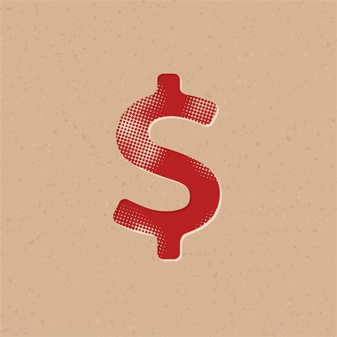 Icono De Estilo De Semitono De Signo De Dólar Con Ilustración De Vector