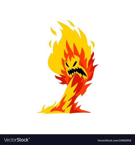 Fire monster cartoon character fantasy mystic Vector Image