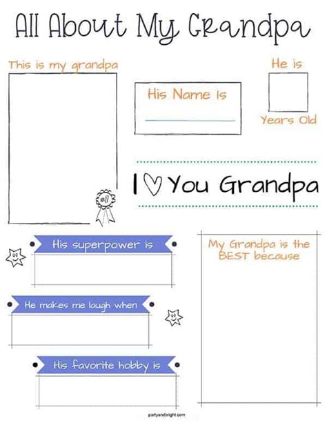 Fun Facts About Grandpa Fathers Day Printable Fathers Day 48 Off