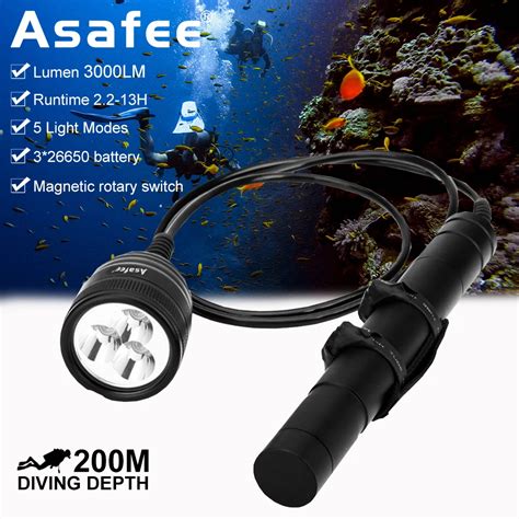 Asafee Scuba Dive Canister Torch Diving Flashlight Focus Light Narrow