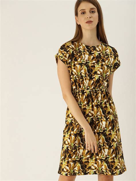 Buy Mast And Harbour Mustard Yellow Floral Printed Extended Sleeves