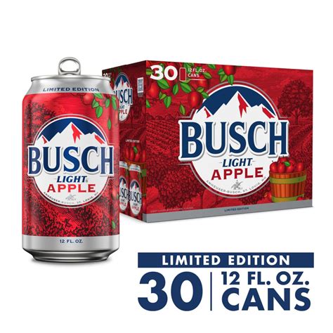 Busch Light Apple American Beer, 30 / 12 fl. oz - Fry’s Food Stores