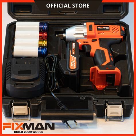 V Cordless Power Impact Wrench Nm Set Fixman Tools