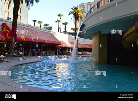 The pool area at a Hotel on Fremont street in Las Vegas Stock Photo - Alamy