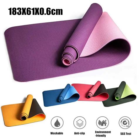 183X61X0.6cm TPE Yoga Mat Workout Exercise Mat Gym Fitness Pilates Non Slip Mat Fitness Body ...