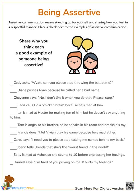 Free Assertive Communication Worksheet Download Free Assertive