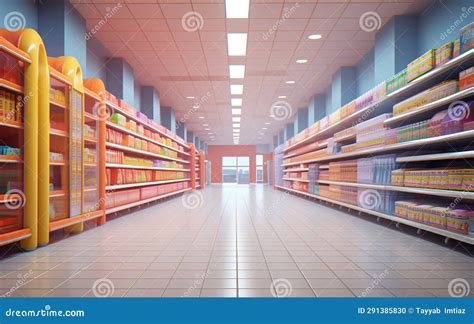 Background of Empty Supermarket Generative AI Stock Illustration ...