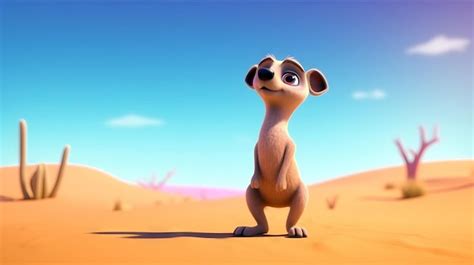 Premium Photo | A meerkat stands in the desert.