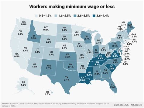 How many people in each state make minimum wage or less - Business Insider