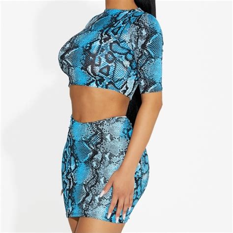 Naked Wardrobe Skirts Naked Wardrobe Snake Bite Mini Skirt In Malibu Snake Poshmark