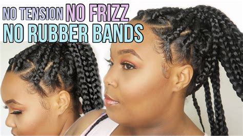 Diy Jumbo Box Braids Easy Grip W No Rubber Bands No Tension Frizz