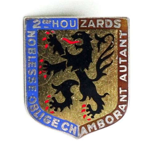 Insigne R Giment De Hussards Drago Pastille Grav E