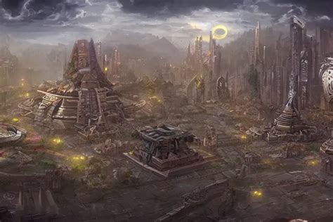 A Futuristic Aztec City Ancient Technology Very Stable Diffusion