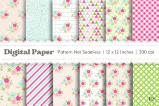 Pink Flowers Digital Paper Pack Graphic By Heyv Studio Creative Fabrica