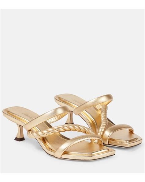 Jimmy Choo Diosa Braided Leather Mules In Natural Lyst