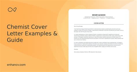 5 Professional Chemist Cover Letter Examples And Template For 2025 Enhancv