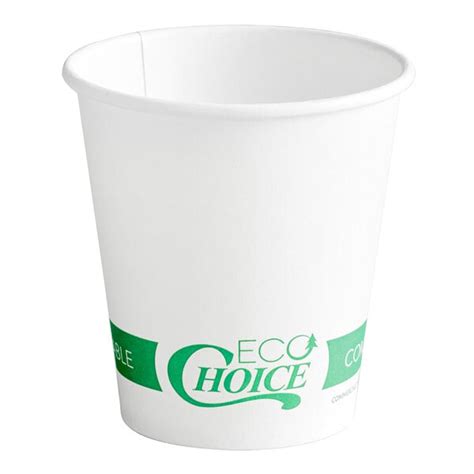 EcoChoice Oz Tall White Compostable Paper Hot Cup Case