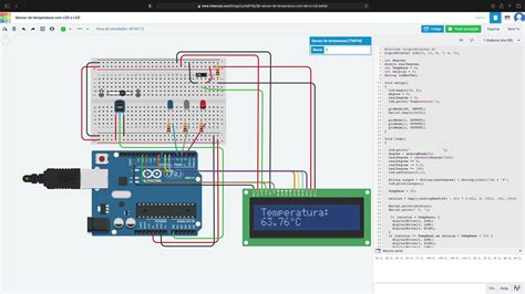 Sensor De Temperatura LEDs E Leitor LCD Tinkercad YouTube