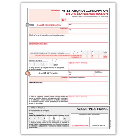 Carnet D Attestations De Consignation